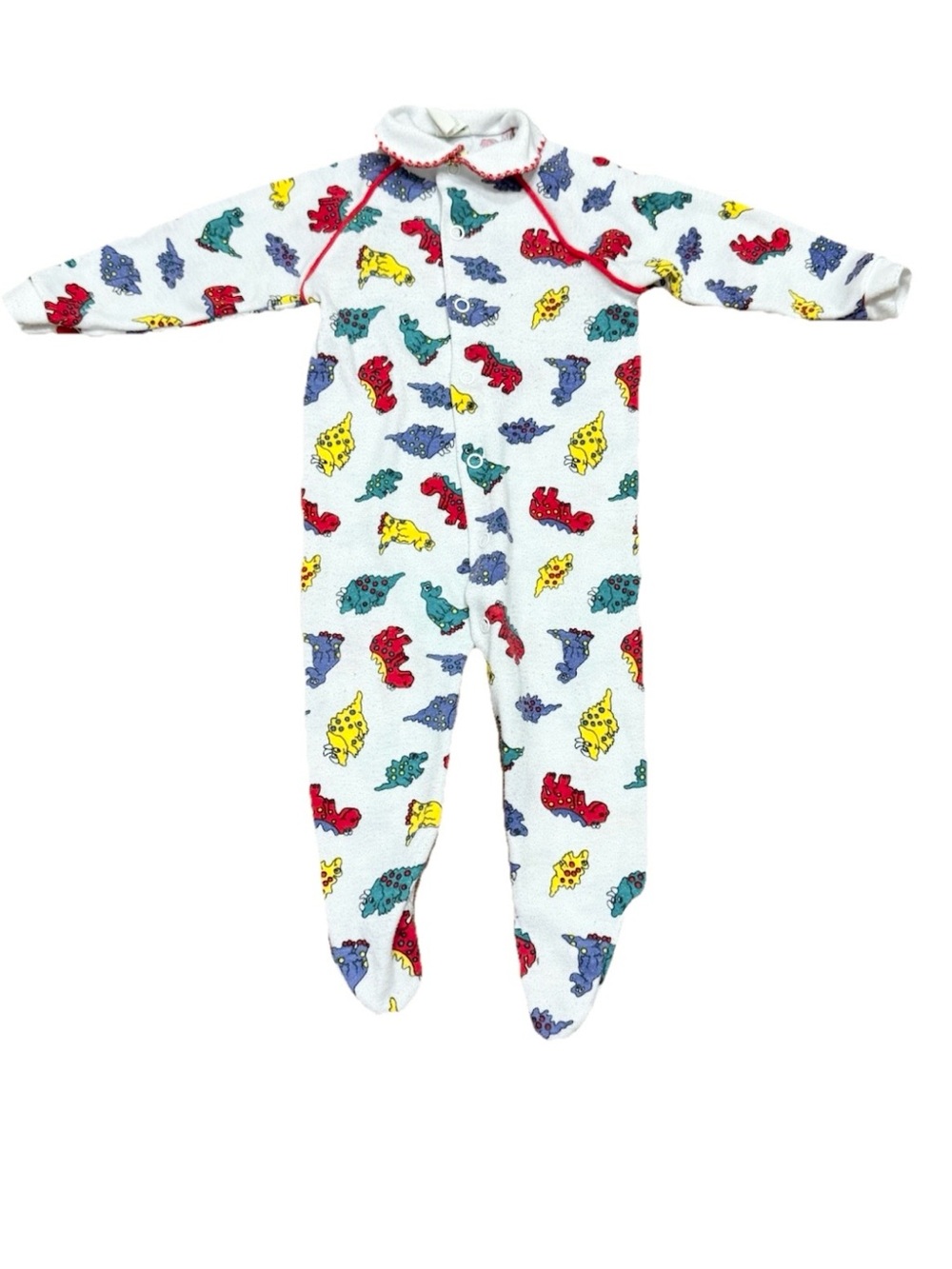 Vintage 90s Baby Boy Dinosaur Sleeper Pajamas Made in USA BabyGro